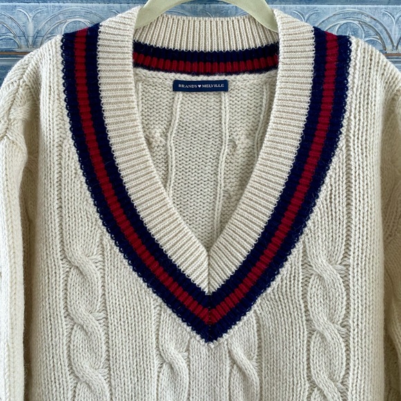 BRANDY MELVILLE NIKKI HEAVY WOOL STRIPE SWEATER - Picture 5 of 13